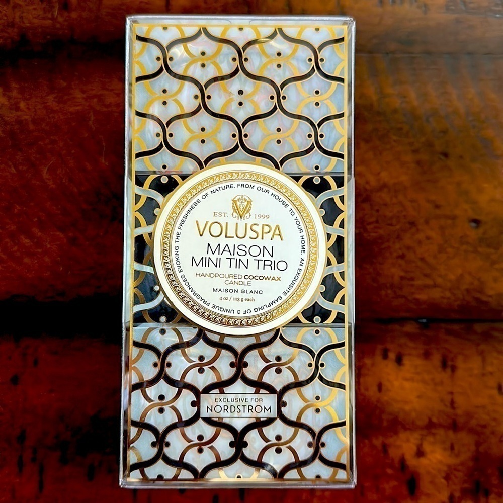 VOLUSPA Maison Mini Tin Candle Set - 3 Candles. New In Box